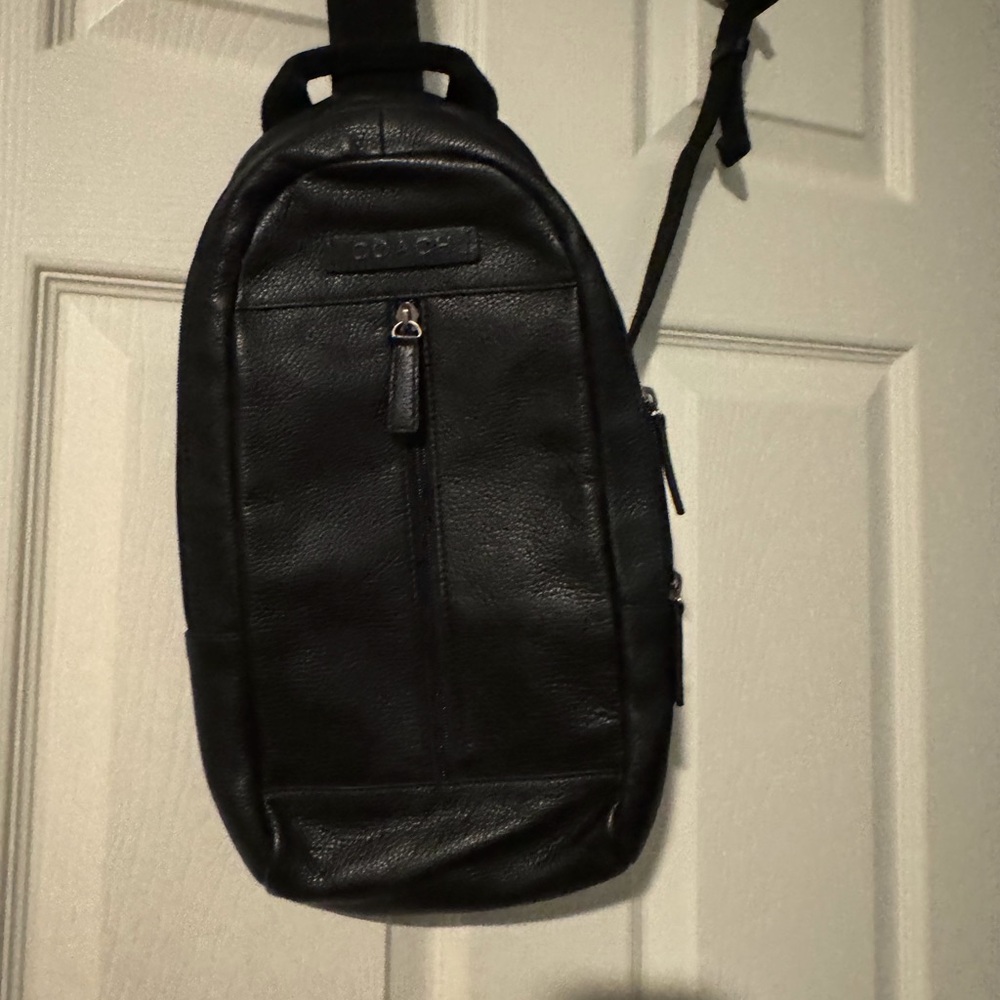Coach Black Leather Sling Belt Bag